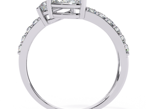 Printable 3D jewelry model of Solitaire Lady Ring with Diamond 3D Model