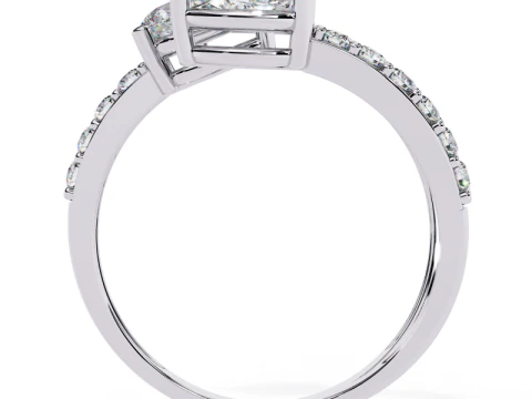 Printable 3D jewelry model of Solitaire Lady Ring with Diamond 3D Model