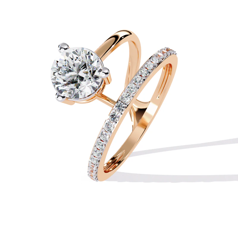 Printable 3D jewelry model of Solitaire Lady Ring with Diamond 3D Model .c4d .max .obj .3ds .fbx .stl .blend 
