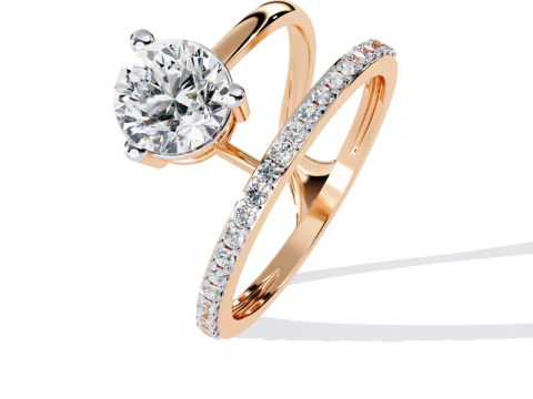 Printable 3D jewelry model of Solitaire Lady Ring with Diamond 3D Model