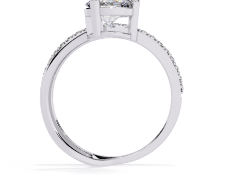 Printable 3D jewelry model of Solitaire Lady Ring with Diamond 3D Модель