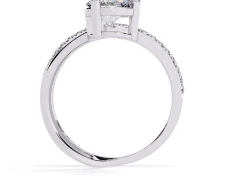 Printable 3D jewelry model of Solitaire Lady Ring with Diamond 3D Model