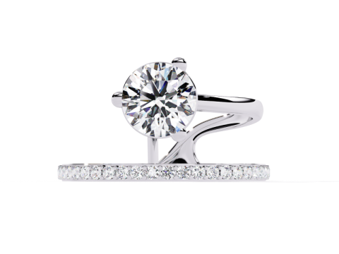 Printable 3D jewelry model of Solitaire Lady Ring with Diamond 3D Модель