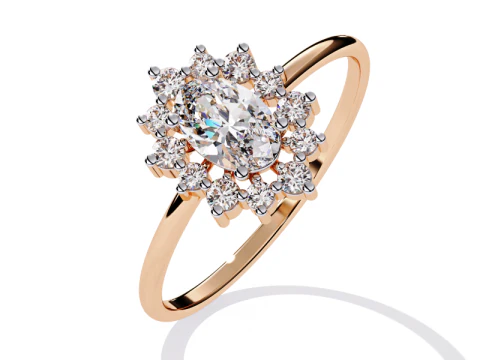 Printable 3D jewelry model of Solitaire Lady Ring with Diamond 3D Model
