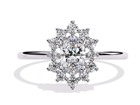 Printable 3D jewelry model of Solitaire Lady Ring with Diamond 3D Model
