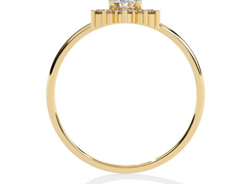 Printable 3D jewelry model of Solitaire Lady Ring with Diamond Modelo 3D