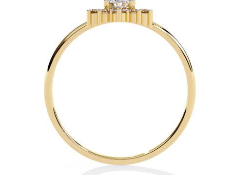 Printable 3D jewelry model of Solitaire Lady Ring with Diamond 3D Model