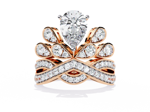 Printable 3D jewelry model of Solitaire Lady Ring with Diamond 3Dモデル