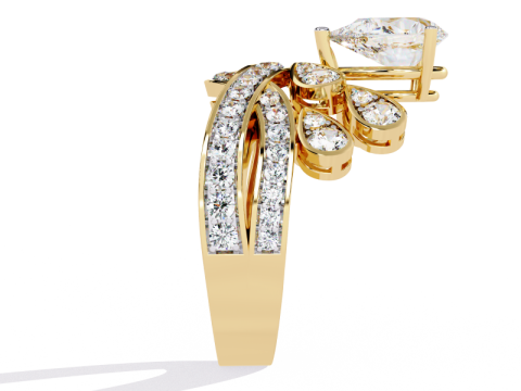 Printable 3D jewelry model of Solitaire Lady Ring with Diamond Modelo 3D