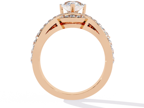 Printable 3D jewelry model of Solitaire Lady Ring with Diamond Modelo 3D