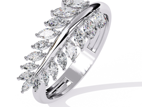 Printable 3D jewelry model of Solitaire Lady Ring with Diamond Model 3D