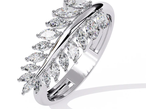 Printable 3D jewelry model of Solitaire Lady Ring with Diamond 3D Model