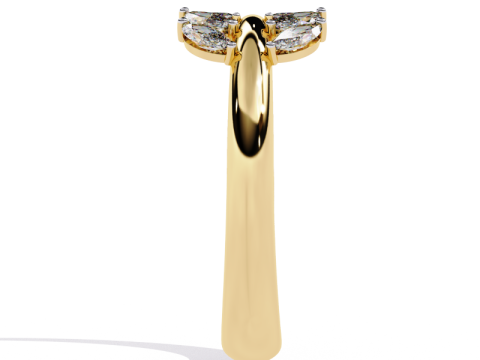 Printable 3D jewelry model of Solitaire Lady Ring with Diamond Modelo 3D