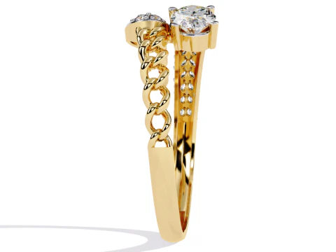 Printable 3D jewelry model of Solitaire Lady Ring with Diamond 3D Model