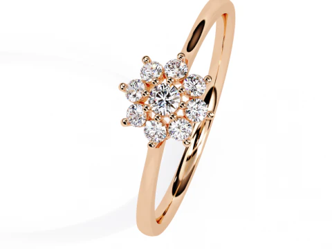 Printable 3D jewelry model of Solitaire Lady Ring with Diamond 3D Model