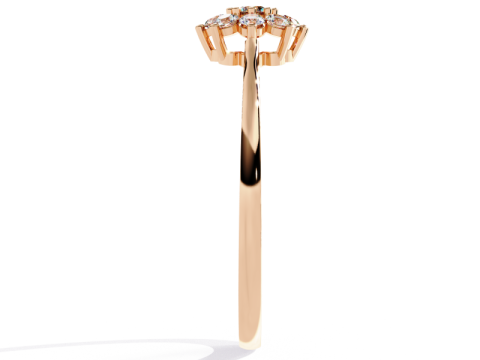 Printable 3D jewelry model of Solitaire Lady Ring with Diamond 3D 모델