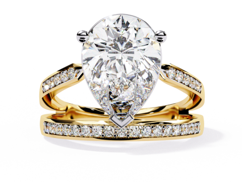 Printable 3D jewelry model of Solitaire Lady Ring with Diamond Modello 3D