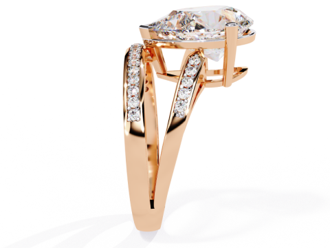 Printable 3D jewelry model of Solitaire Lady Ring with Diamond 3D Model