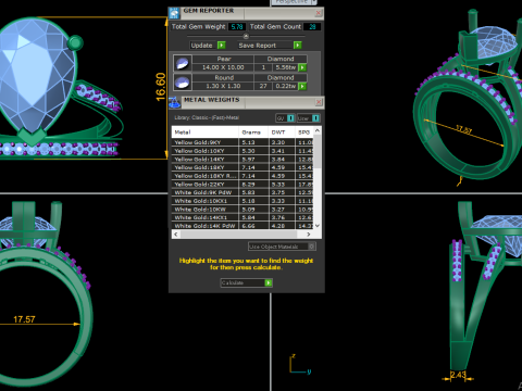 Printable 3D jewelry model of Solitaire Lady Ring with Diamond 3D Model