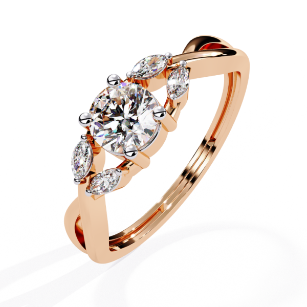 Printable 3D jewelry model of Solitaire Lady Ring with Diamond 3D Model .c4d .max .obj .3ds .fbx .stl .blend