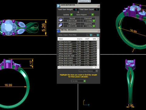 Printable 3D jewelry model of Solitaire Lady Ring with Diamond 3D Model