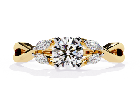 Printable 3D jewelry model of Solitaire Lady Ring with Diamond 3D Model