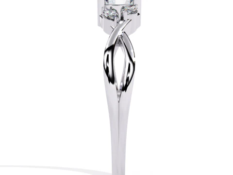 Printable 3D jewelry model of Solitaire Lady Ring with Diamond 3D Model