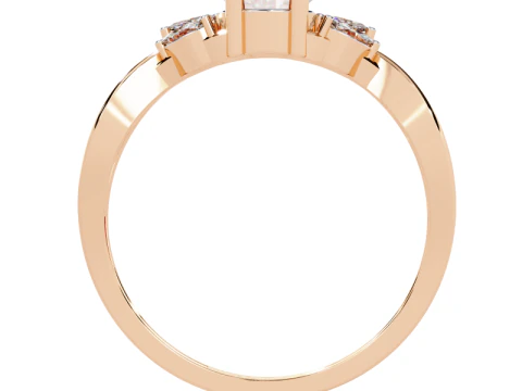 Printable 3D jewelry model of Solitaire Lady Ring with Diamond 3D Model