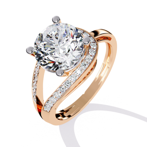 Printable 3D jewelry model of Solitaire Lady Ring with Diamond Modelo 3D .c4d .max .obj .3ds .fbx .stl .blend