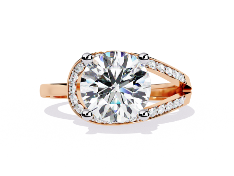 Printable 3D jewelry model of Solitaire Lady Ring with Diamond Modelo 3D