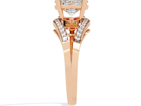 Printable 3D jewelry model of Solitaire Lady Ring with Diamond Modelo 3D