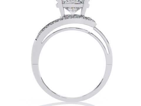 Printable 3D jewelry model of Solitaire Lady Ring with Diamond Modelo 3D