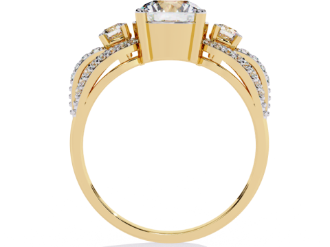 Printable 3D jewelry model of Solitaire Lady Ring with Diamond 3D Model