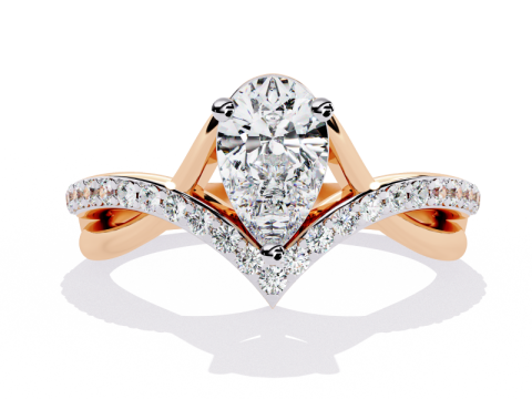 Printable 3D jewelry model of Solitaire Lady Ring with Diamond Modello 3D