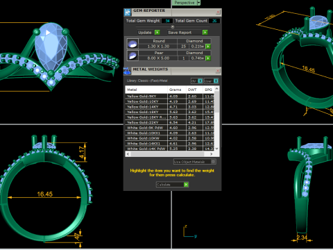 Printable 3D jewelry model of Solitaire Lady Ring with Diamond Model 3D