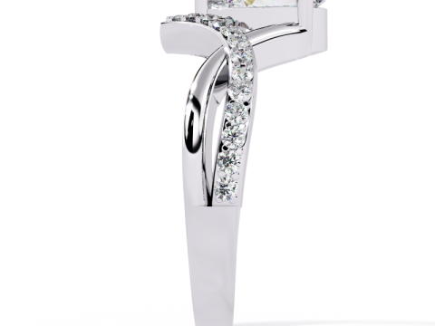 Printable 3D jewelry model of Solitaire Lady Ring with Diamond Model 3D