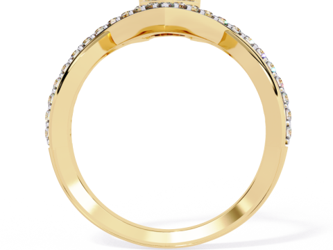 Printable 3D jewelry model of Solitaire Lady Ring with Diamond Model 3D