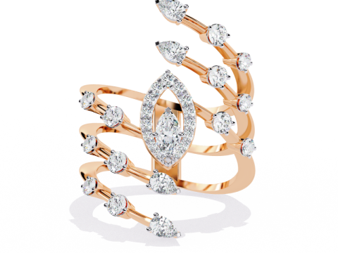 Printable 3D jewelry model of Solitaire Lady Ring with Diamond Model 3D