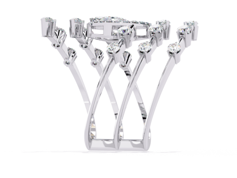 Printable 3D jewelry model of Solitaire Lady Ring with Diamond Model 3D