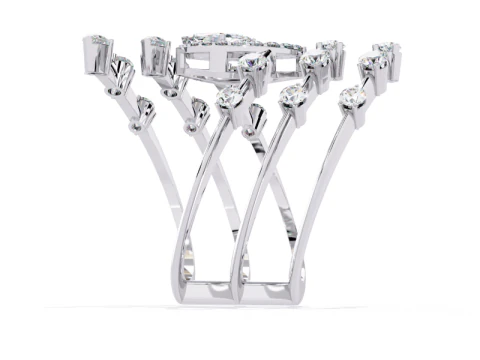 Printable 3D jewelry model of Solitaire Lady Ring with Diamond 3D Model