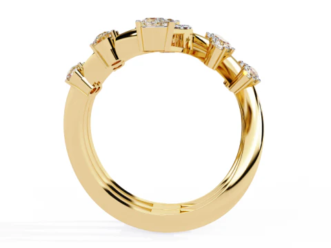 Printable 3D jewelry model of Solitaire Lady Ring with Diamond 3D Model