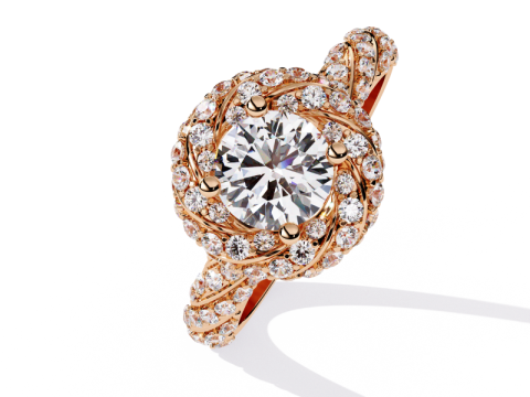 Printable 3D jewelry model of Solitaire Lady Ring with Diamond 3D मॉडल