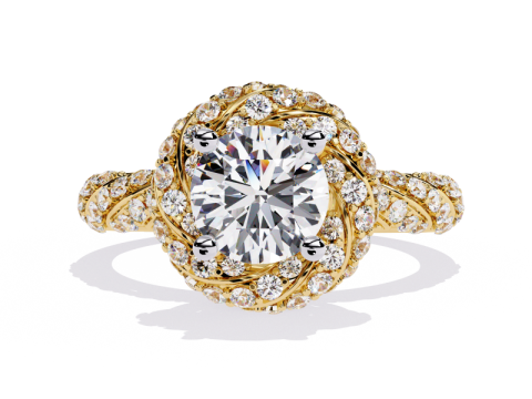 Printable 3D jewelry model of Solitaire Lady Ring with Diamond Modèle 3D
