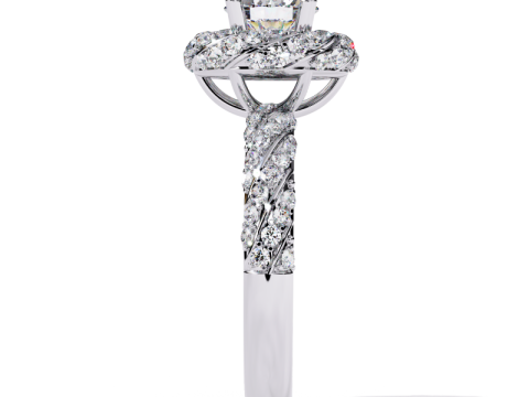 Printable 3D jewelry model of Solitaire Lady Ring with Diamond Modèle 3D