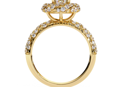 Printable 3D jewelry model of Solitaire Lady Ring with Diamond Modèle 3D