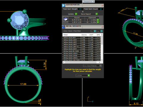 Printable 3D jewelry model of Solitaire Lady Ring with Diamond 3D मॉडल