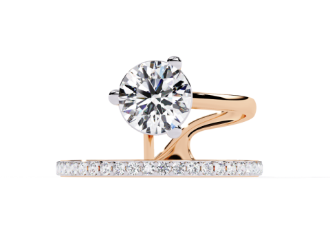 Printable 3D jewelry model of Solitaire Lady Ring with Diamond 3D मॉडल