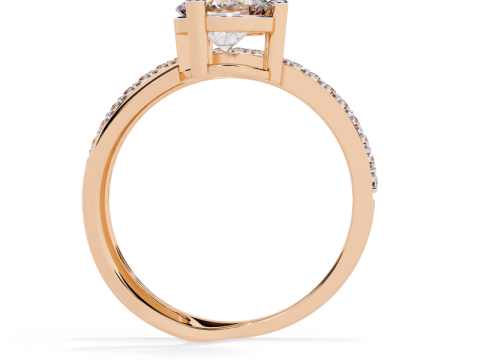 Printable 3D jewelry model of Solitaire Lady Ring with Diamond 3D मॉडल