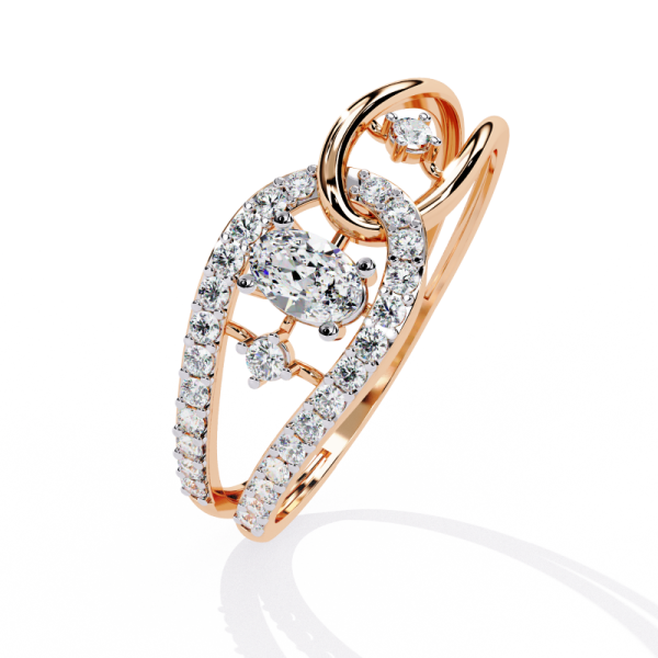 Printable 3D jewelry model of Solitaire Lady Ring with Diamond Model 3D .c4d .max .obj .3ds .fbx .stl .blend