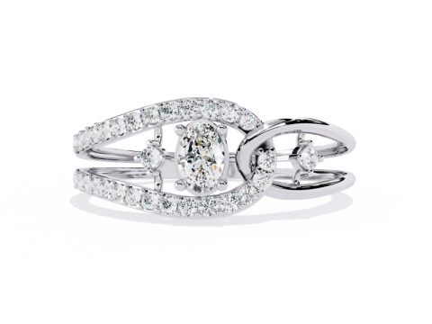 Printable 3D jewelry model of Solitaire Lady Ring with Diamond Model 3D